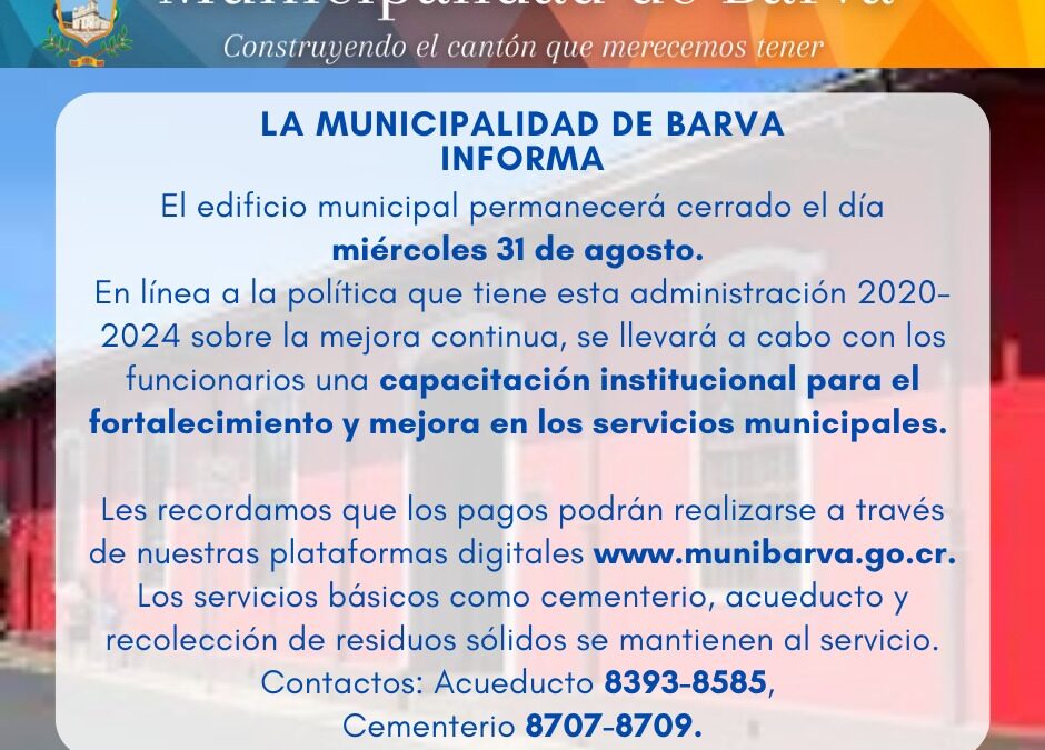 Municipalidad de Barva Informa